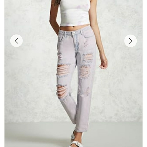 Pink-faded Distressed Jeans - Picture 2 of 6